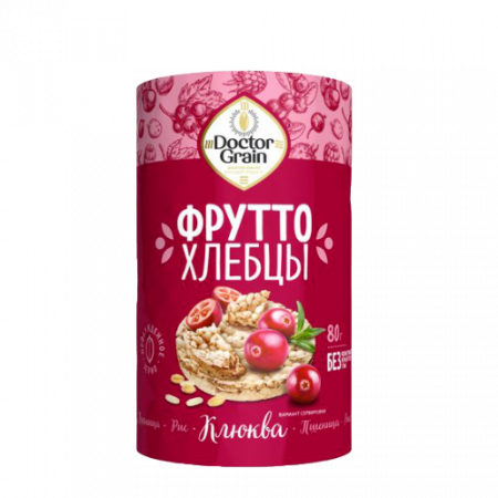 Doctor Grain Ֆրուտտո հացիկներ լոռամրգով 80գր