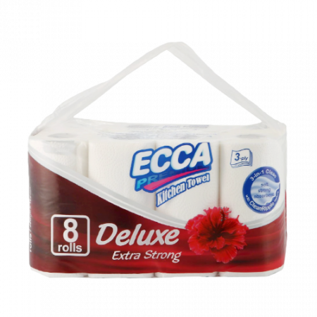 Ecca Premium Deluxe խոհանոցային եռաշերտ սրբիչ 8 հատ