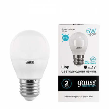 Gauss Elementary Lամպ E27 450Lm