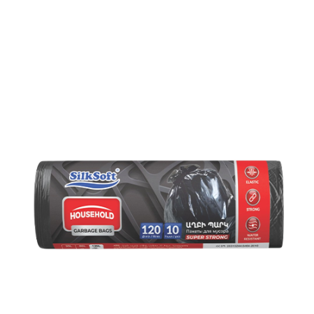 Silk soft 120լ աղբի տոպրակ 10 հատ