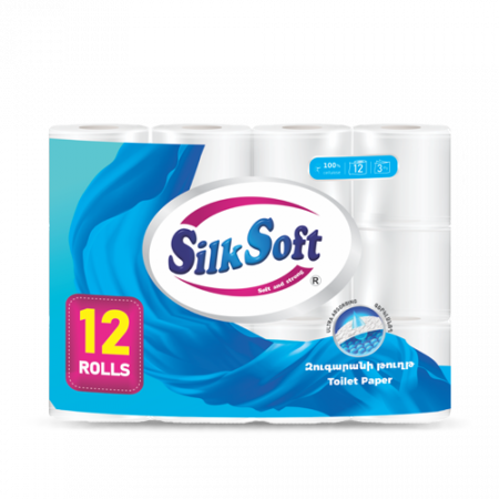 Silk Soft եռաշերտ զուգարանի թուղթ 12 հատ