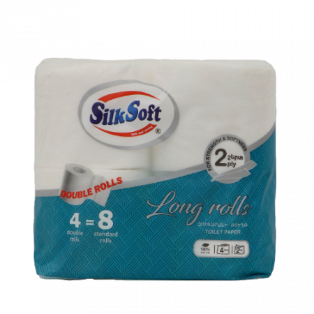 Silk Soft long rolls երկշերտ զուգարանի թուղթ 4 հատ