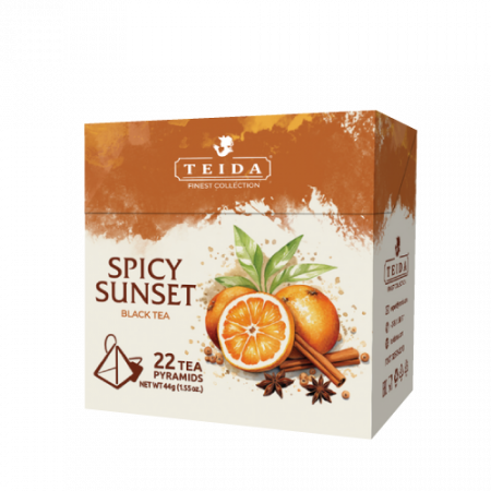 Teida Spicy Sunset սև թեյ բրգաձև ծրարիկով 22 հատ